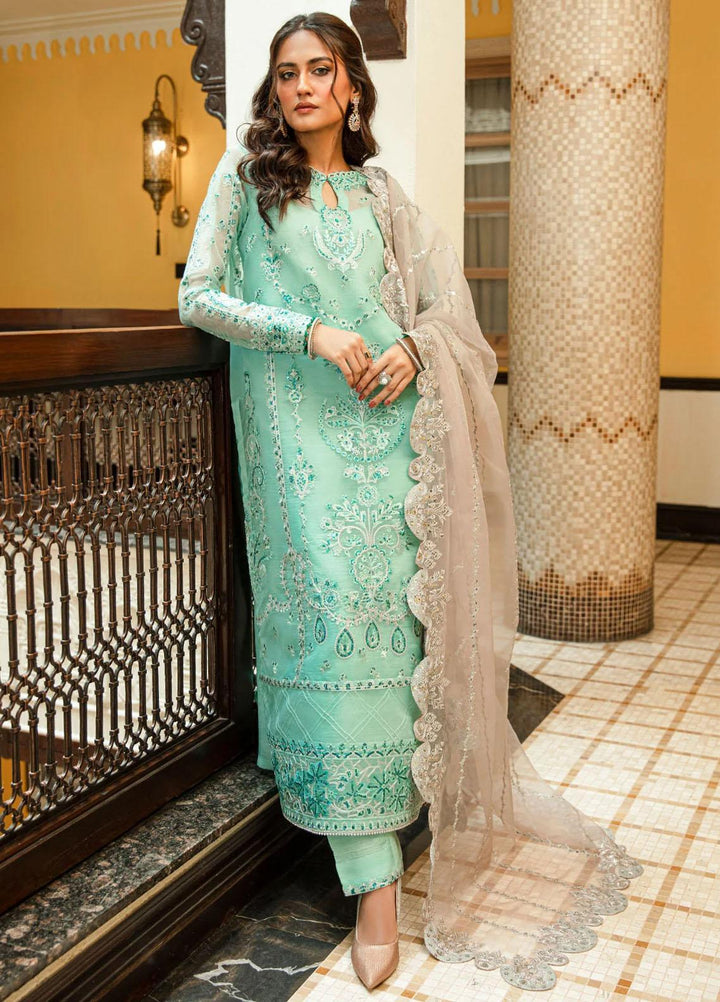 Glossier By AIK Atelier Embroidered Organza Suits Unstitched 3 Piece AIK23GL Look-10 - Festive Collection