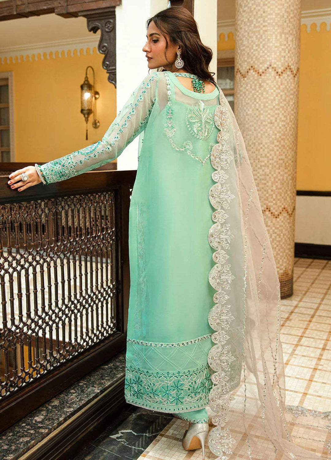 Glossier By AIK Atelier Embroidered Organza Suits Unstitched 3 Piece AIK23GL Look-10 - Festive Collection