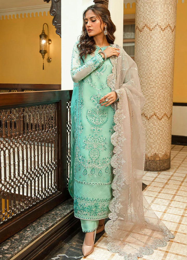 Glossier By AIK Atelier Embroidered Organza Suits Unstitched 3 Piece AIK23GL Look-10 - Festive Collection