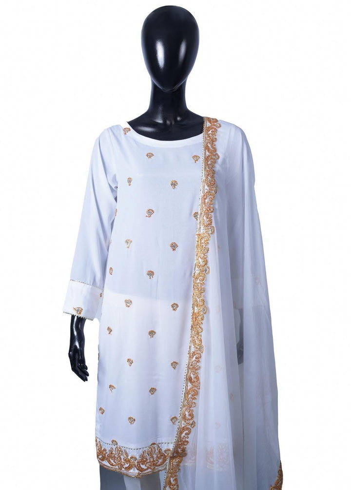 Gold Capsule By Vibgyor Fashion Embroidered Silk Suits Unstitched 3 Piece D2-G23 XAHRI GOLD - Premium Collection