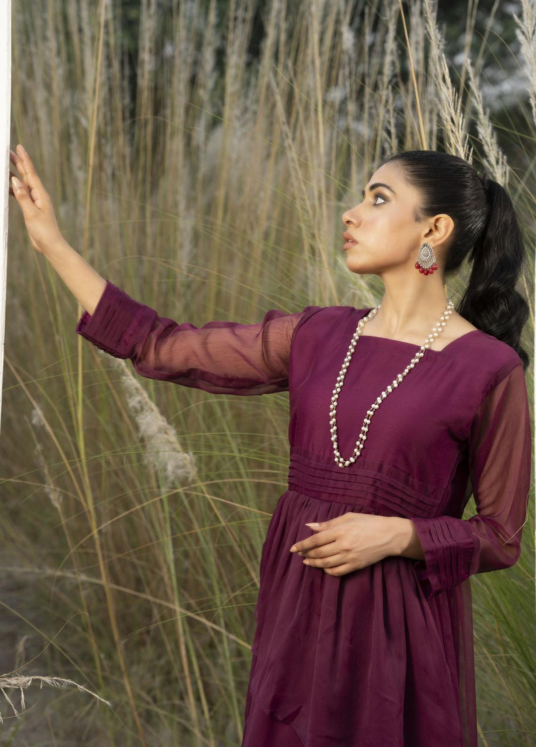 Nazmina Pret Flared Layer  Maxi FR-683 Turquoise Dream