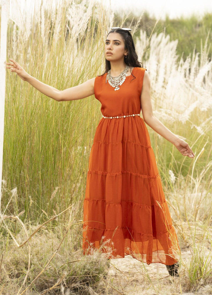 Nazmina Pret Layered  Maxi FR-684M Sunset Splendor