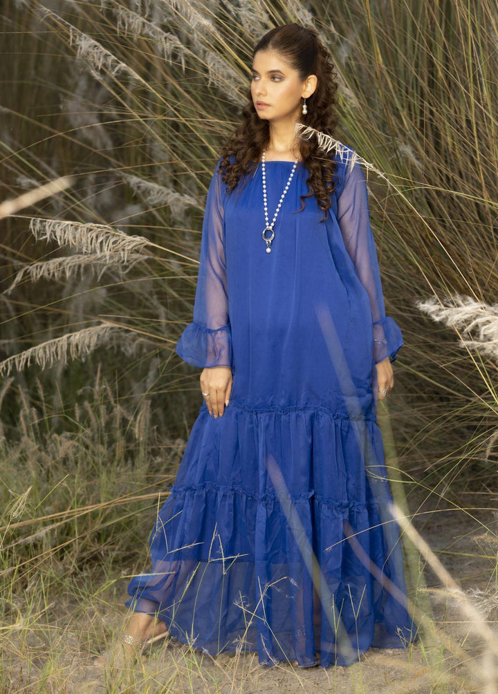 Nazmina Pret Flared Layer  Maxi FR-689 Regal Blue