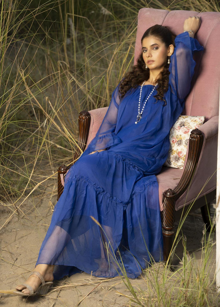 Nazmina Pret Flared Layer  Maxi FR-689 Regal Blue