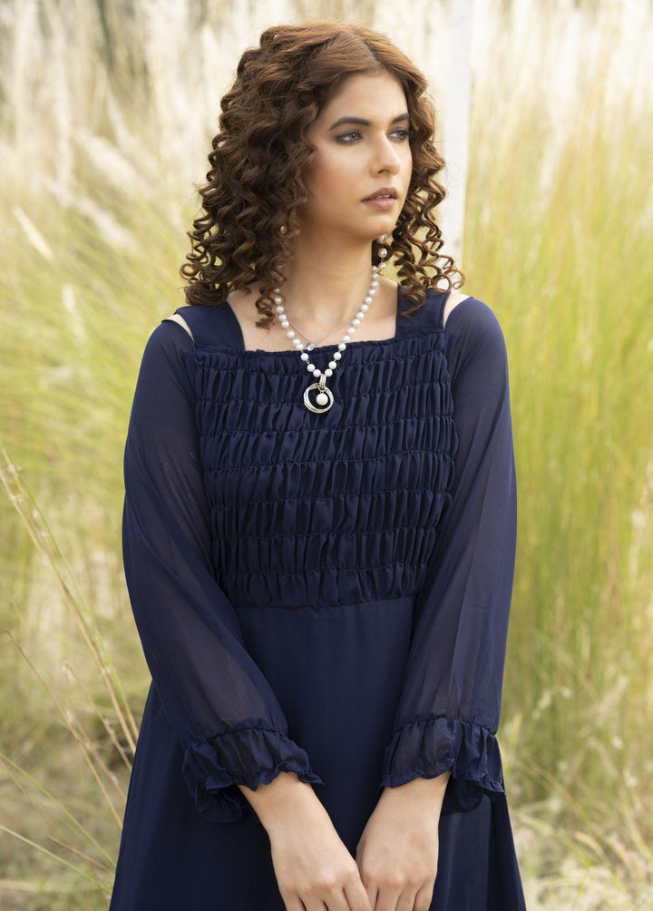 Nazmina Pret Smocking  Maxi FR-696M Ocean Serenity