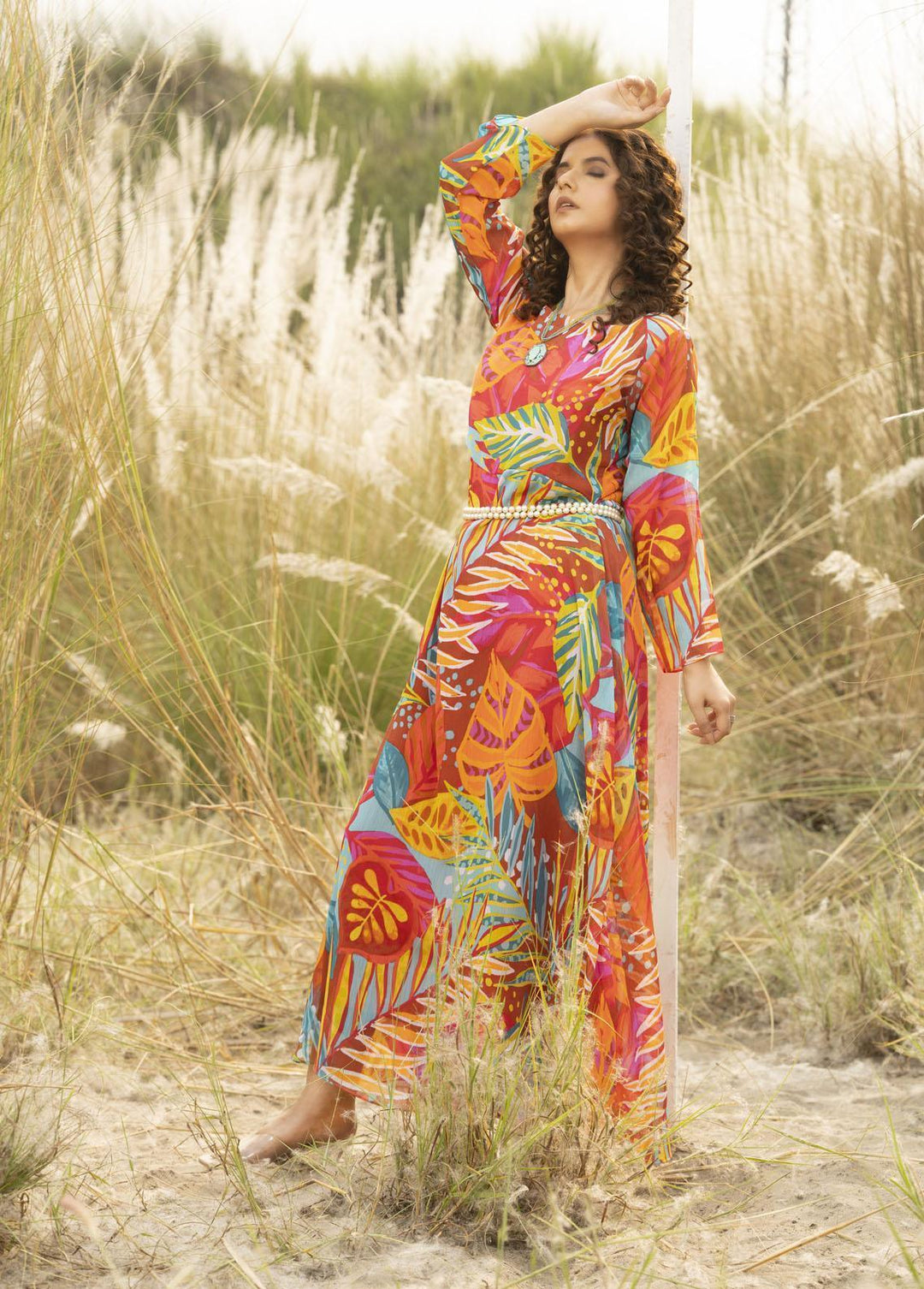Nazmina Pret Printed  Maxi FR-700M Artistic Brushstroke