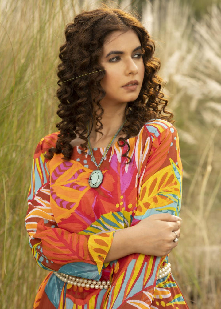 Nazmina Pret Printed  Maxi FR-700M Artistic Brushstroke