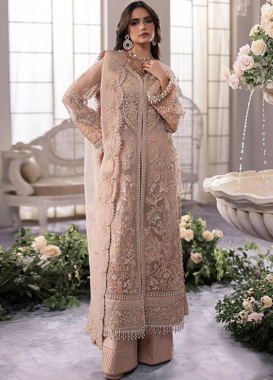 Gossamer By Zaha Embroidered Organza Suit Unstitched 3 Piece ZL24G D-05 Elysia - Formal Collection