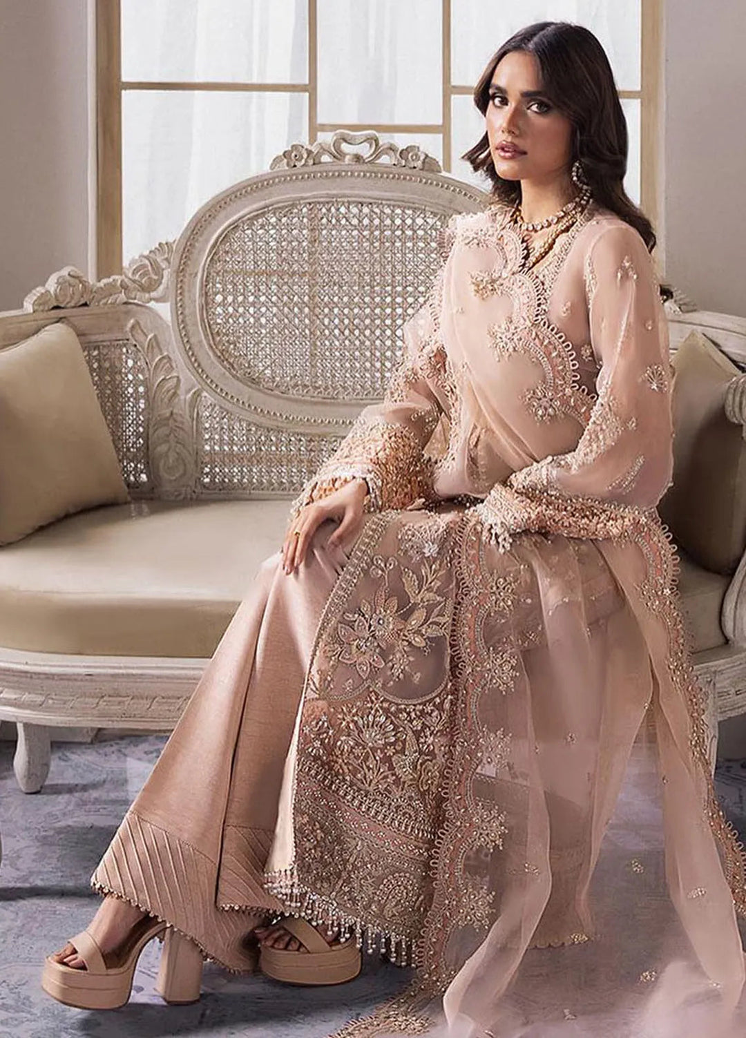 Gossamer By Zaha Embroidered Organza Suit Unstitched 3 Piece ZL24G D-05 Elysia - Formal Collection