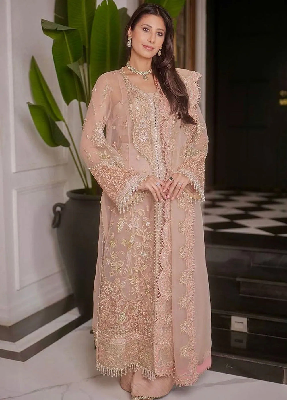 Gossamer By Zaha Embroidered Organza Suit Unstitched 3 Piece ZL24G D-05 Elysia - Formal Collection