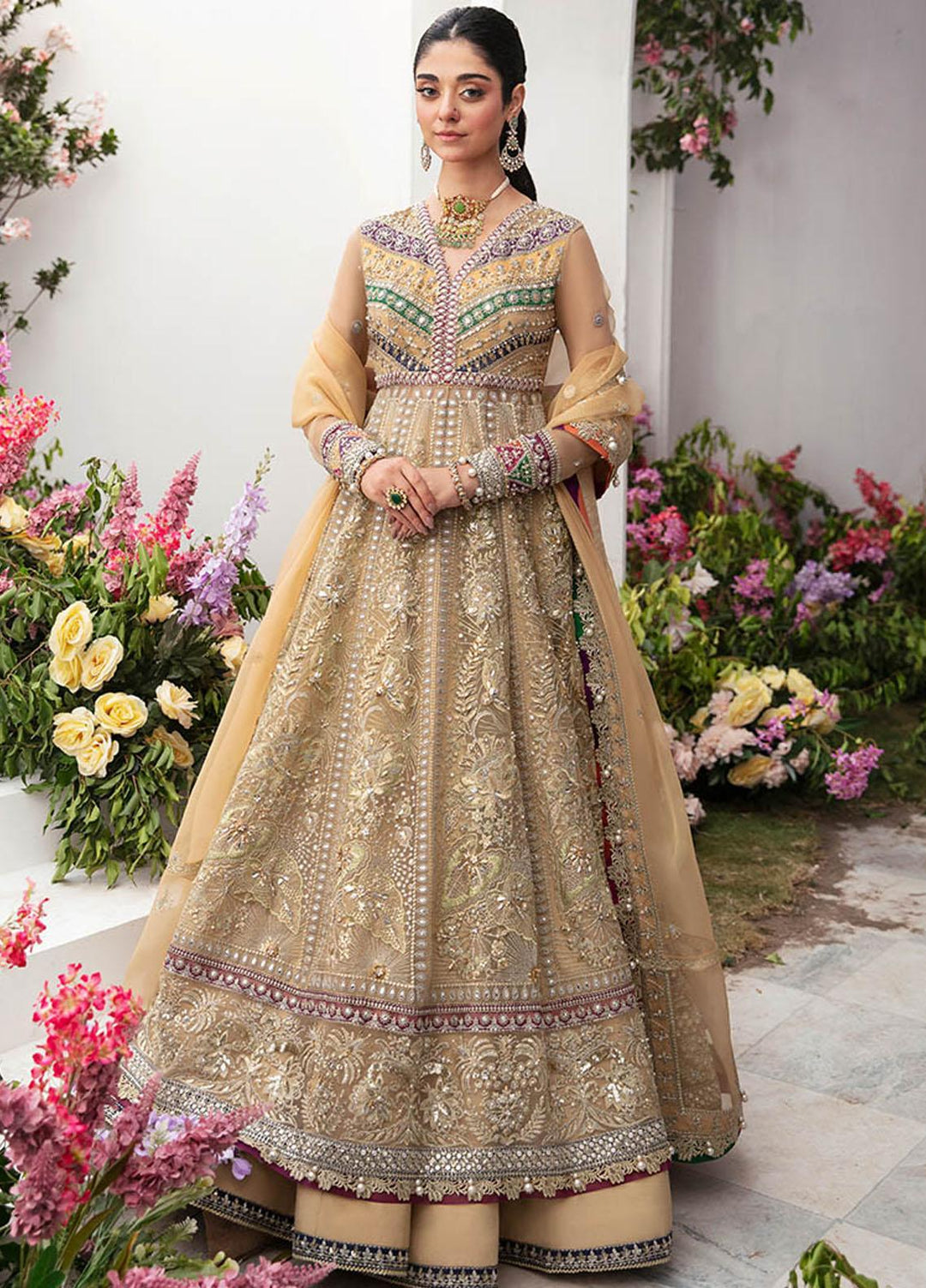 Gossamer By Zaha Embroidered Organza Suits Unstitched 4 Piece ZKS23G ZC23-01 Alysiah - Luxury Collection