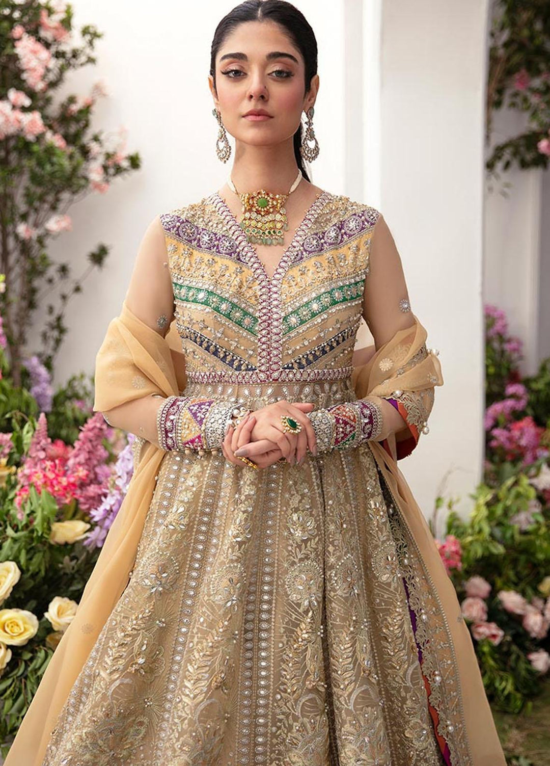 Gossamer By Zaha Embroidered Organza Suits Unstitched 4 Piece ZKS23G ZC23-01 Alysiah - Luxury Collection