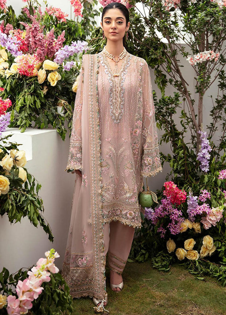 Gossamer By Zaha Embroidered Net Suits Unstitched 4 Piece ZKS23G ZC23-02 Derya - Luxury Collection