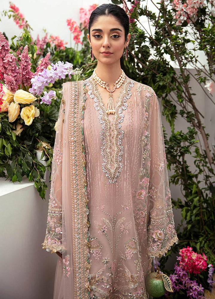 Gossamer By Zaha Embroidered Net Suits Unstitched 4 Piece ZKS23G ZC23-02 Derya - Luxury Collection