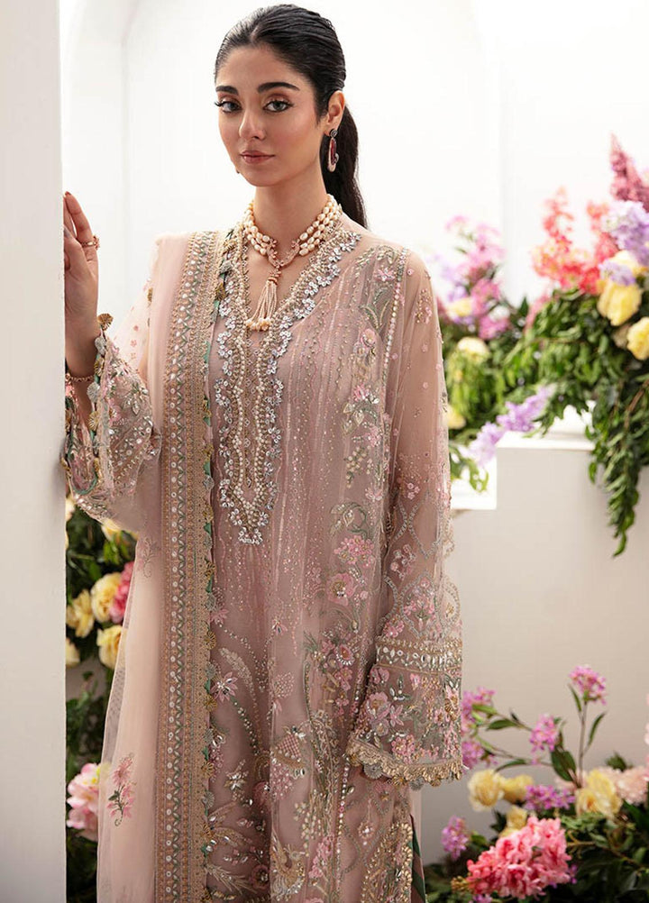 Gossamer By Zaha Embroidered Net Suits Unstitched 4 Piece ZKS23G ZC23-02 Derya - Luxury Collection