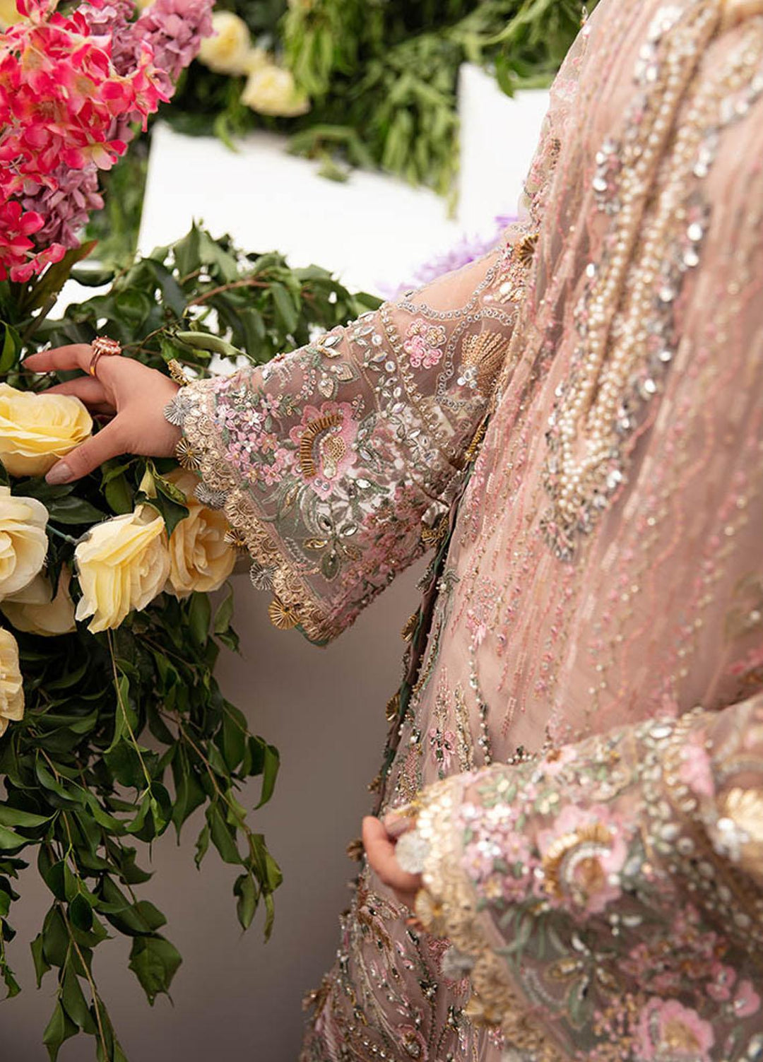 Gossamer By Zaha Embroidered Net Suits Unstitched 4 Piece ZKS23G ZC23-02 Derya - Luxury Collection