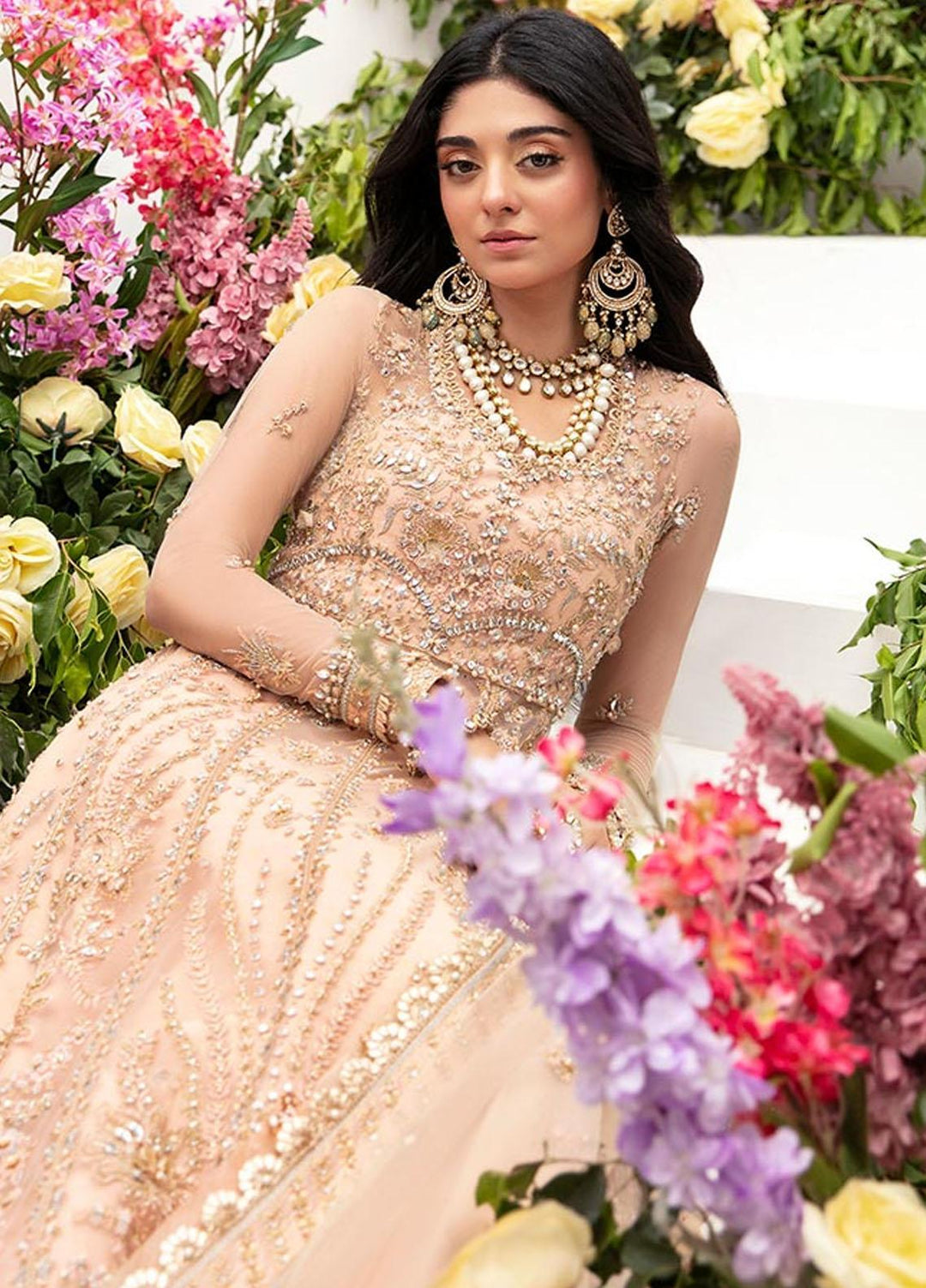 Gossamer By Zaha Embroidered Net Suits Unstitched 4 Piece ZKS23G ZC23-04 Neda - Luxury Collection