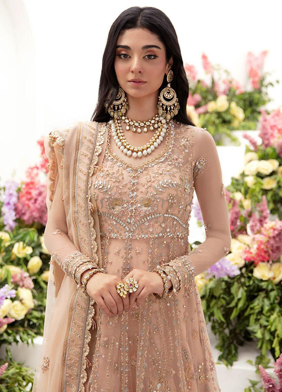 Gossamer By Zaha Embroidered Net Suits Unstitched 4 Piece ZKS23G ZC23-04 Neda - Luxury Collection