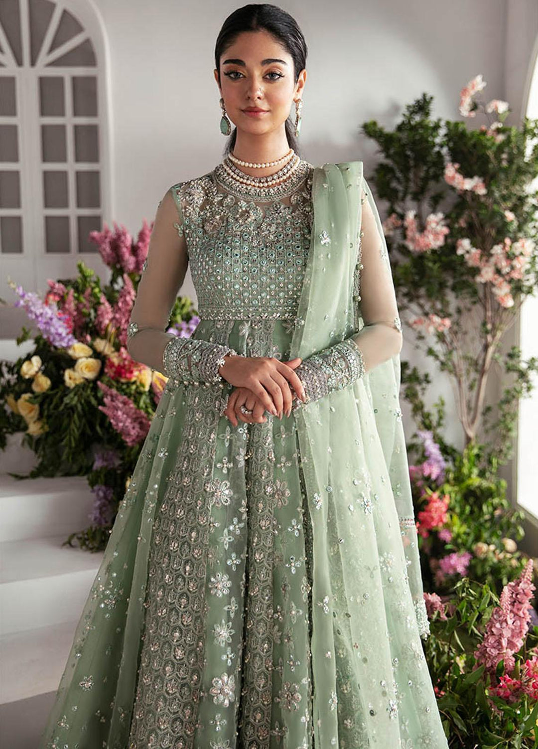 Gossamer By Zaha Embroidered Organza Suits Unstitched 4 Piece ZKS23G ZC23-05 Leilyn - Luxury Collection