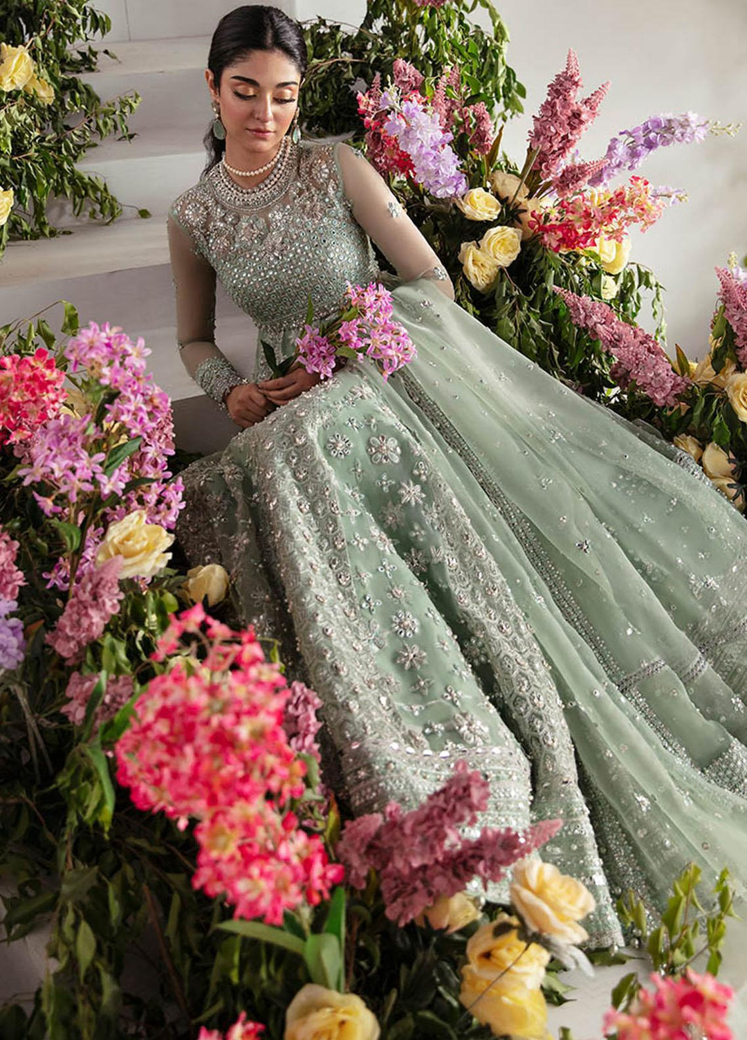 Gossamer By Zaha Embroidered Organza Suits Unstitched 4 Piece ZKS23G ZC23-05 Leilyn - Luxury Collection