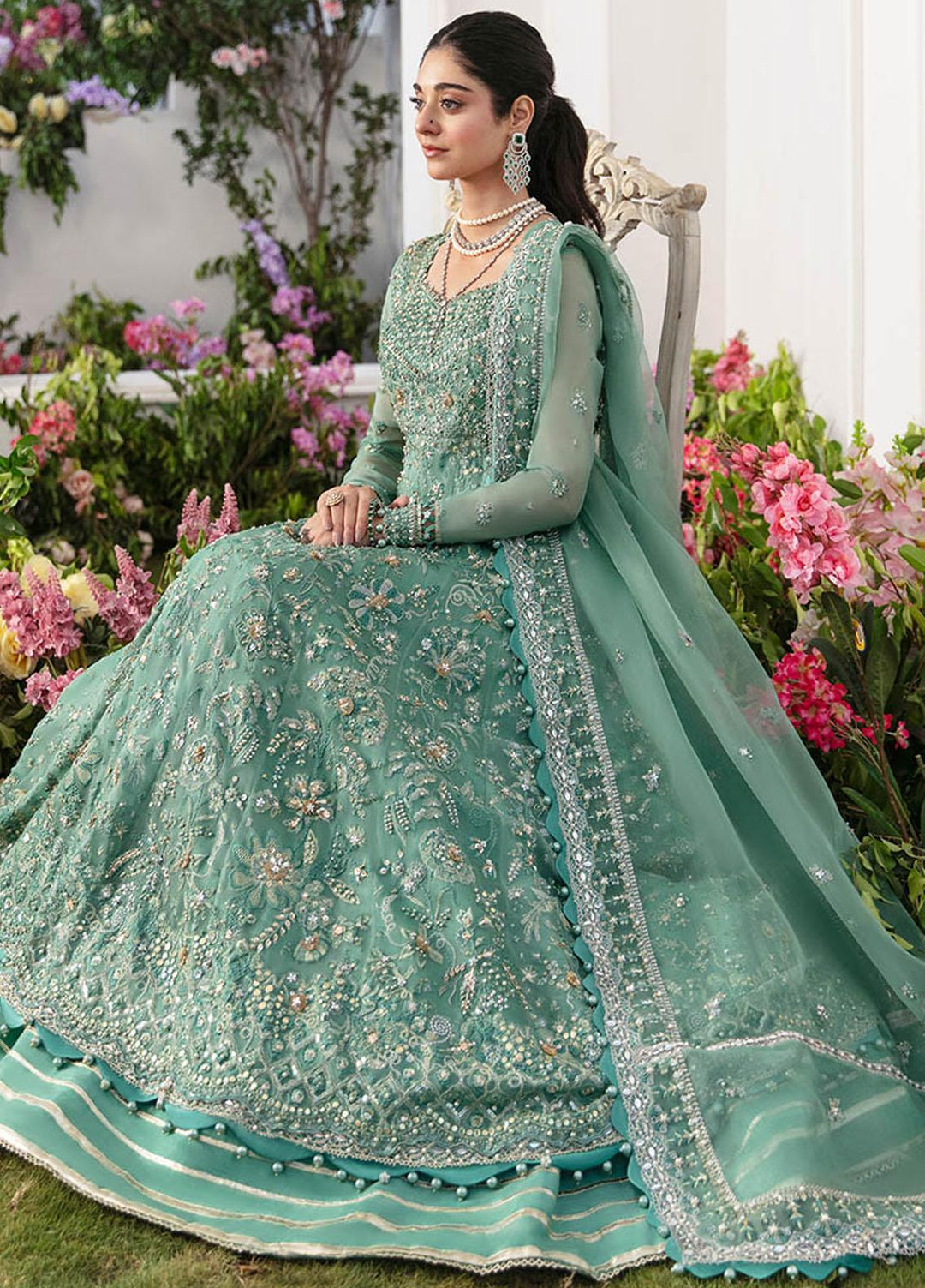 Gossamer By Zaha Embroidered Organza Suits Unstitched 4 Piece ZKS23G ZC23-07 Meltem - Luxury Collection