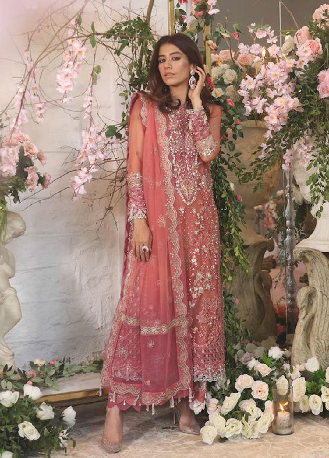 Gossamer by Zaha Embroidered Net Suits Unstitched 3 Piece ZKS22G D1 Kyra - Wedding Collection