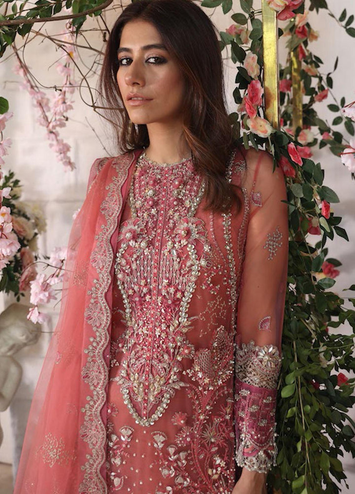 Gossamer by Zaha Embroidered Net Suits Unstitched 3 Piece ZKS22G D1 Kyra - Wedding Collection