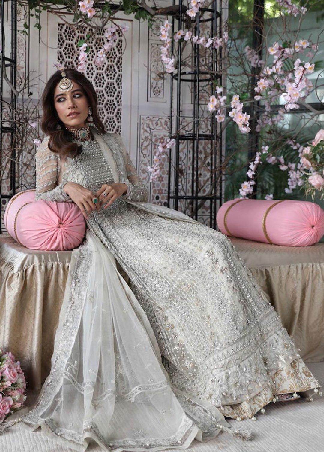 Gossamer by Zaha Embroidered Net Suits Unstitched 3 Piece ZKS22G D4 Neylan - Wedding Collection