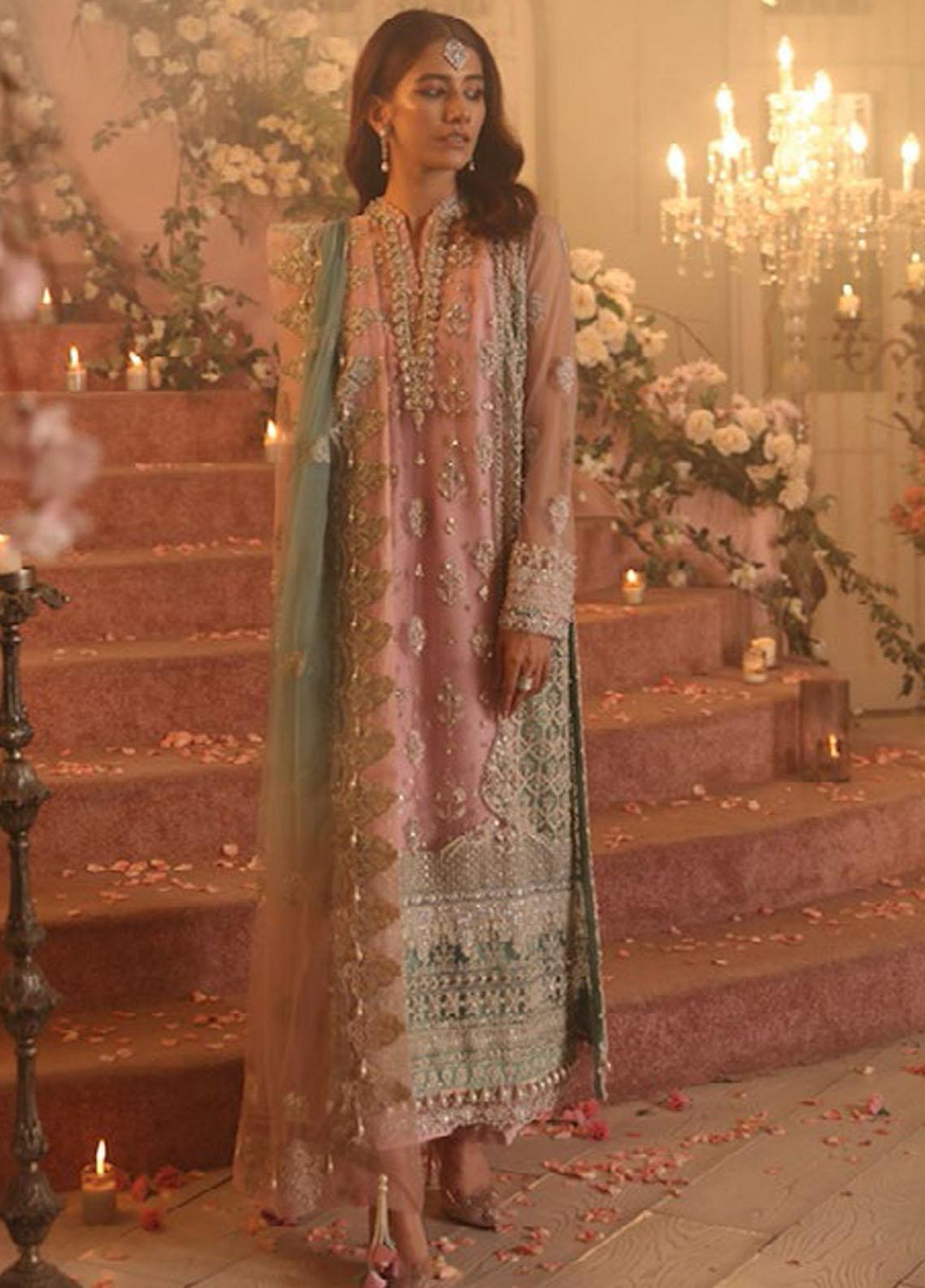 Gossamer by Zaha Embroidered Net Suits Unstitched 3 Piece ZKS22G D6 Emira - Wedding Collection