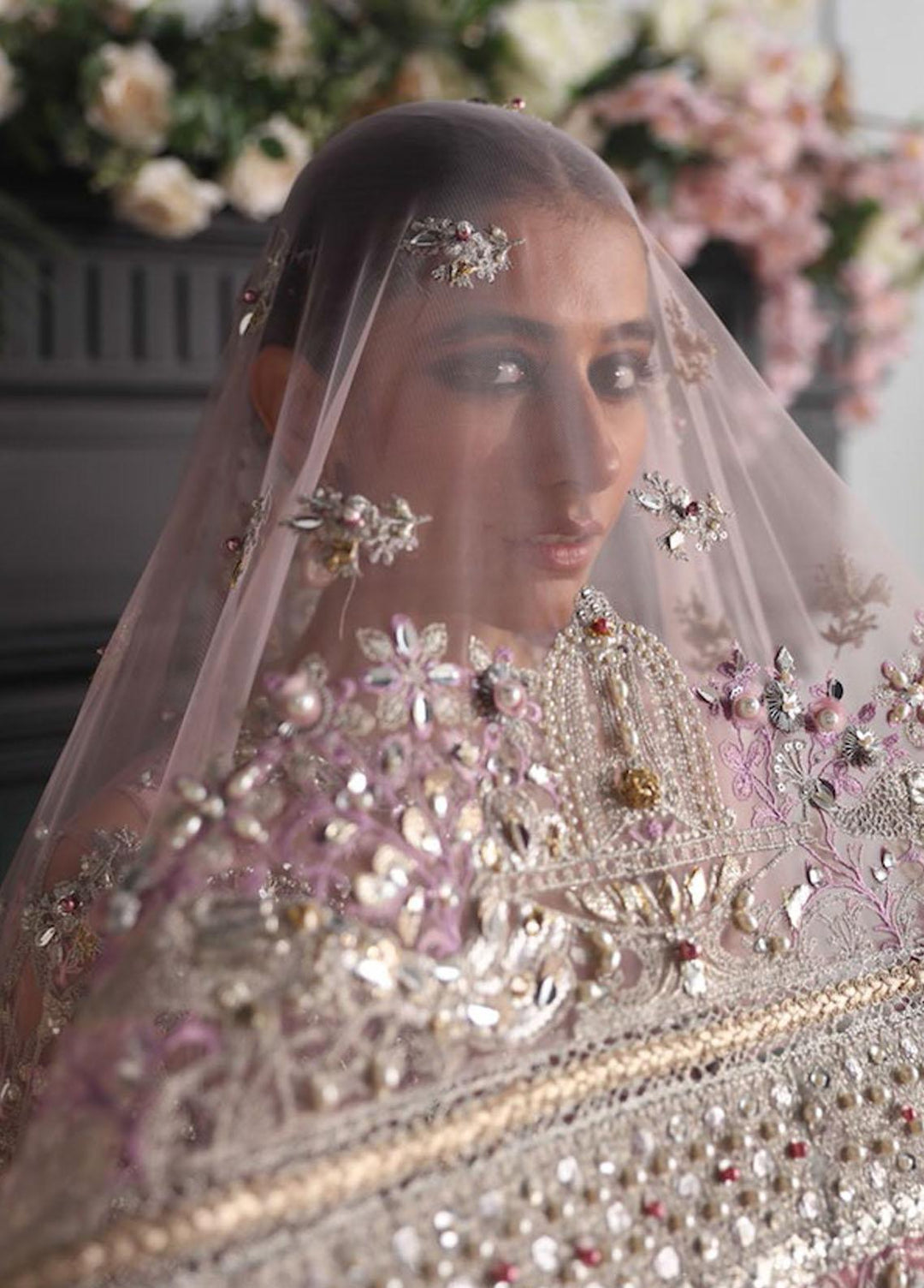 Gossamer by Zaha Embroidered Net Suits Unstitched 3 Piece ZKS22G D7 Elanz - Wedding Collection
