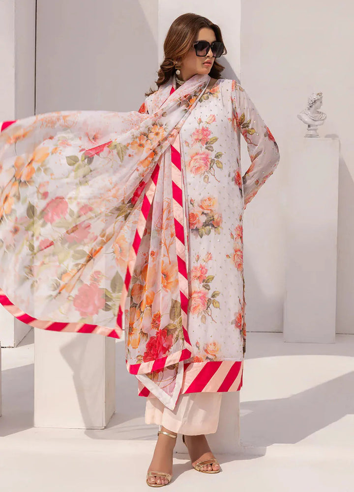 Grandeur Pret Embroidered Chiffon 3 Piece Suit Blossom