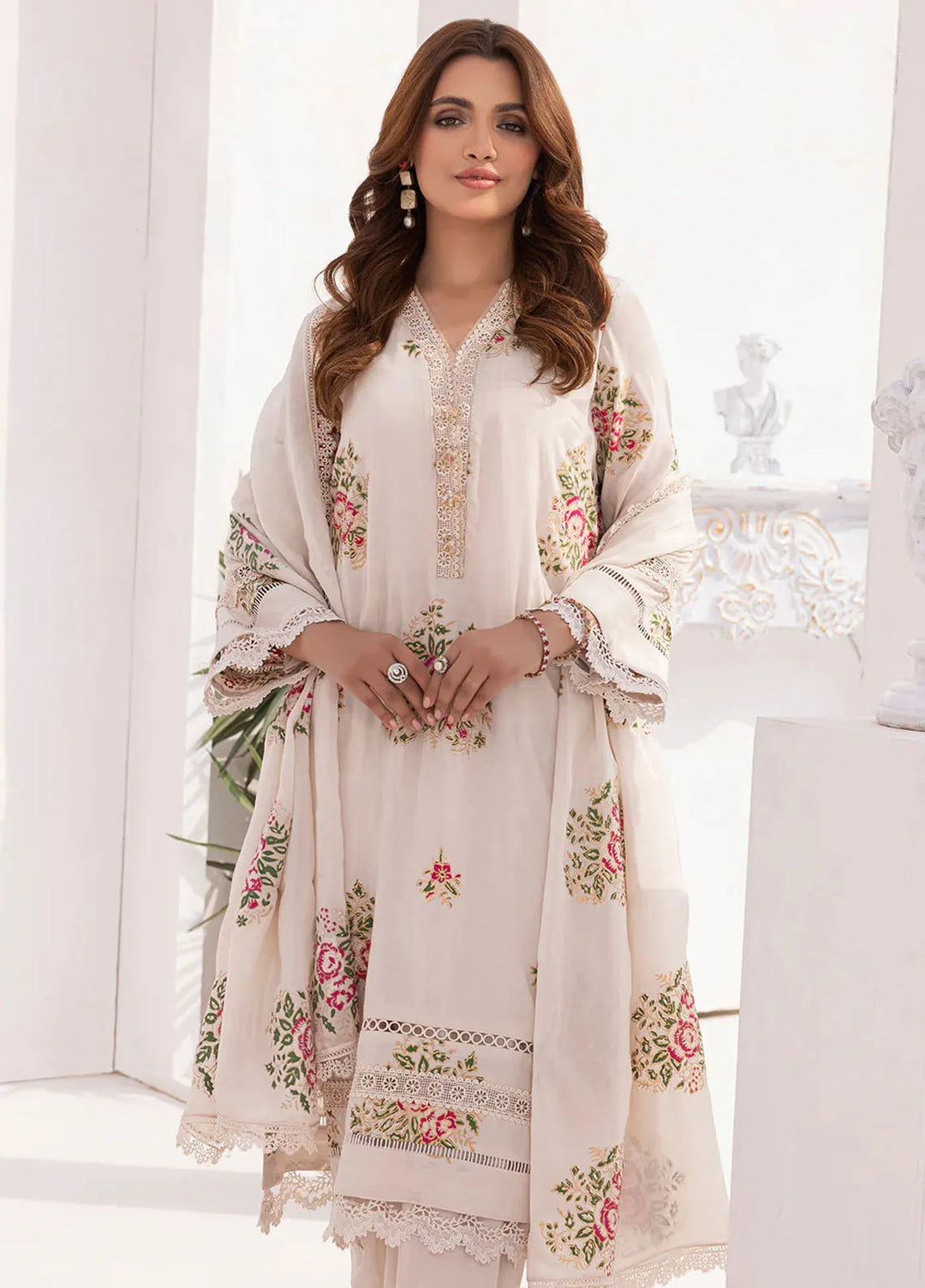 Grandeur Pret Embroidered Lawn Silk 3 Piece Suit Whimsy
