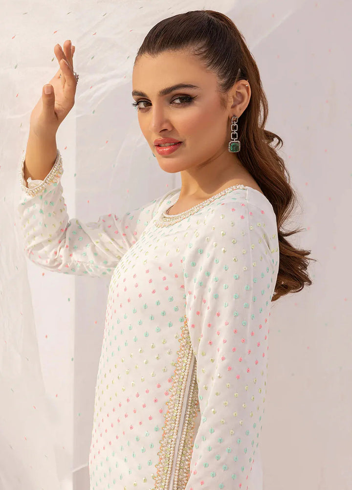 Grandeur Pret Embroidered Raw Silk 3 Piece Suit Spectra