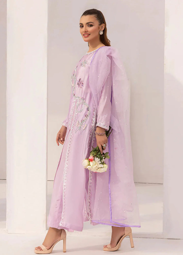 Grandeur Pret Embroidered Tissue Silk 3 Piece Suit Royaline