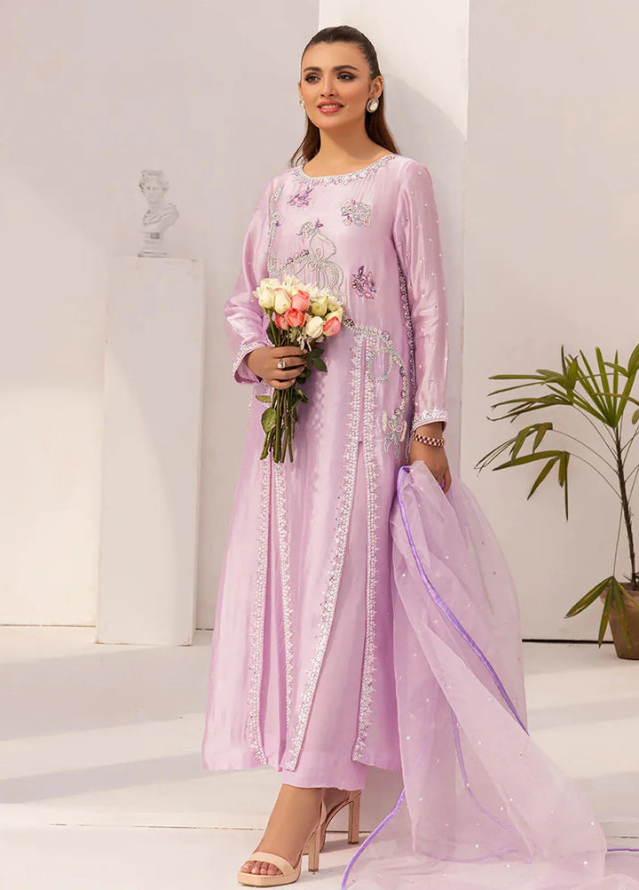 Grandeur Pret Embroidered Tissue Silk 3 Piece Suit Royaline