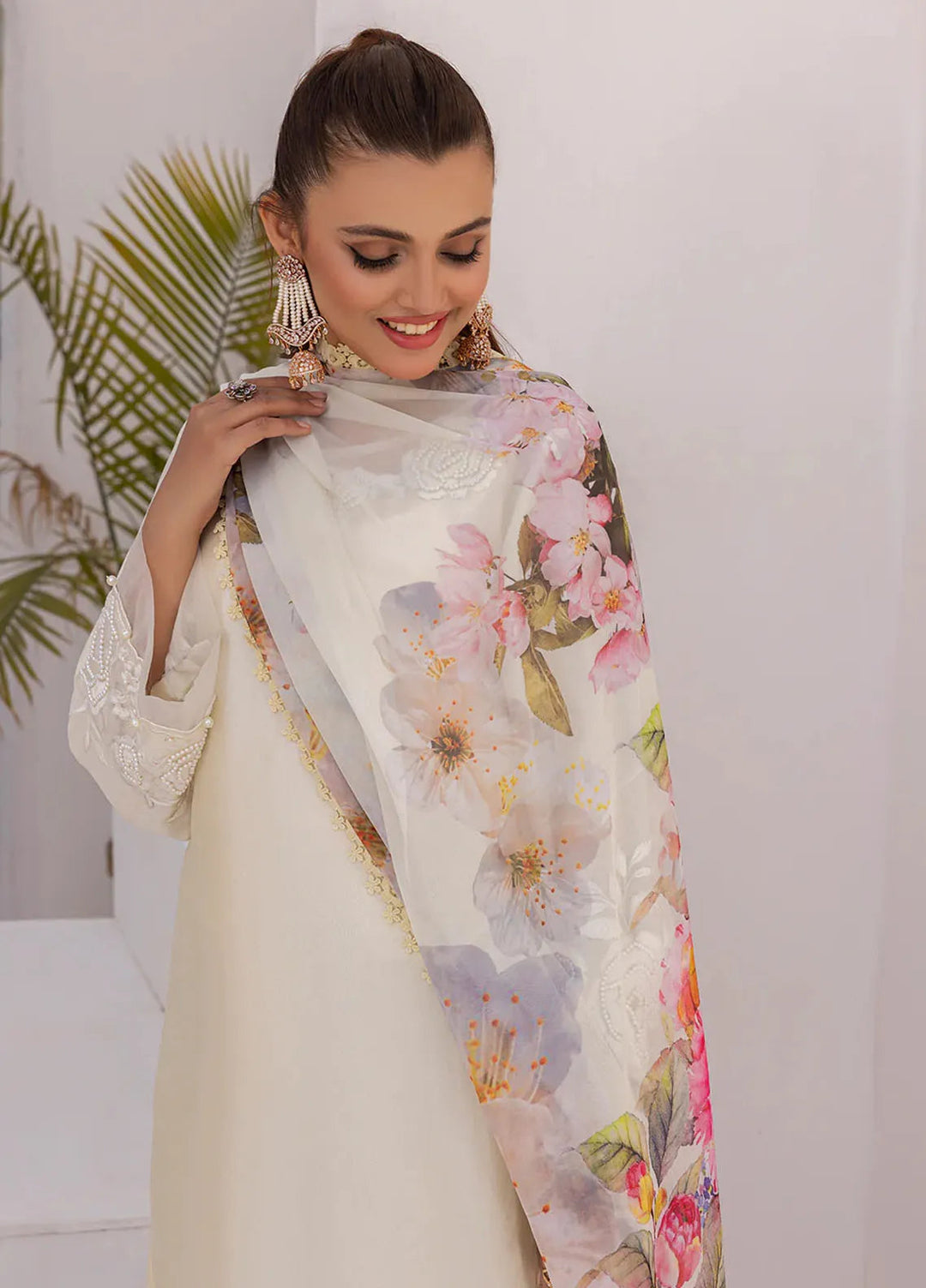 Grandeur Pret Embroidered Tissue Silk 3 Piece Suit Whisper