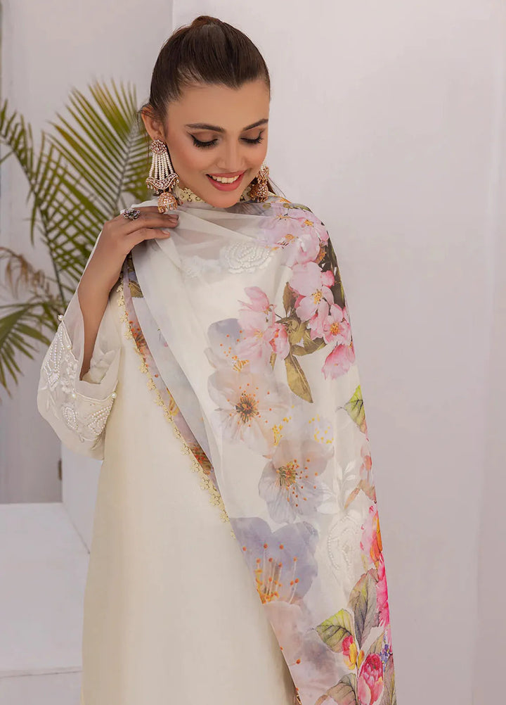 Grandeur Pret Embroidered Tissue Silk 3 Piece Suit Whisper