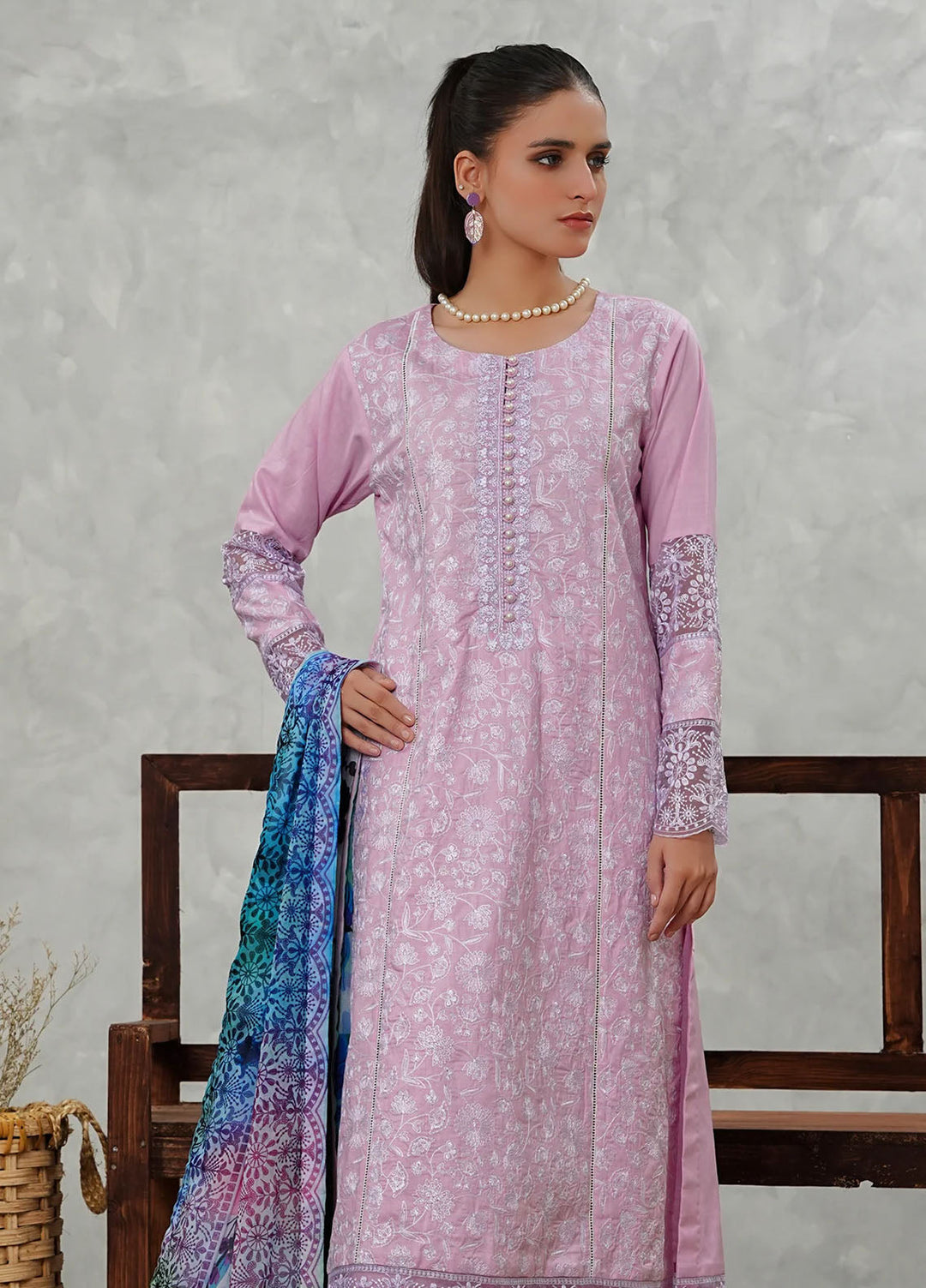 Grape Drape Pret Embroidered Lawn 3 Piece Seraphic Mist