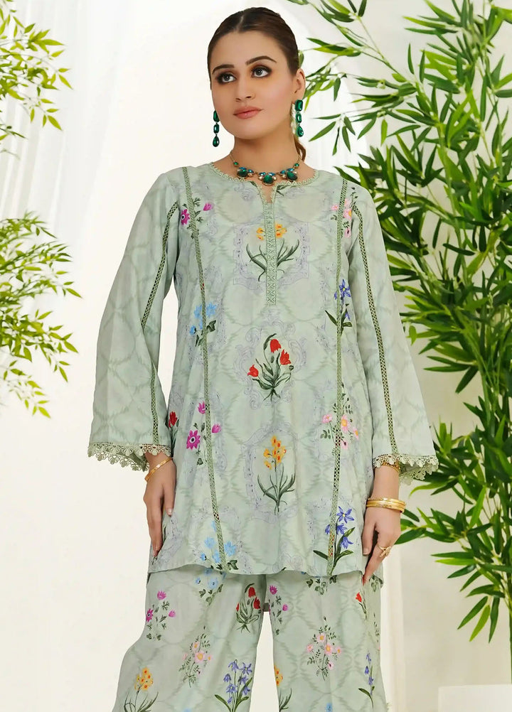 Madiha Gohar Pret Printed Swiss Lawn 2 Piece Suit Pistachio Bloom