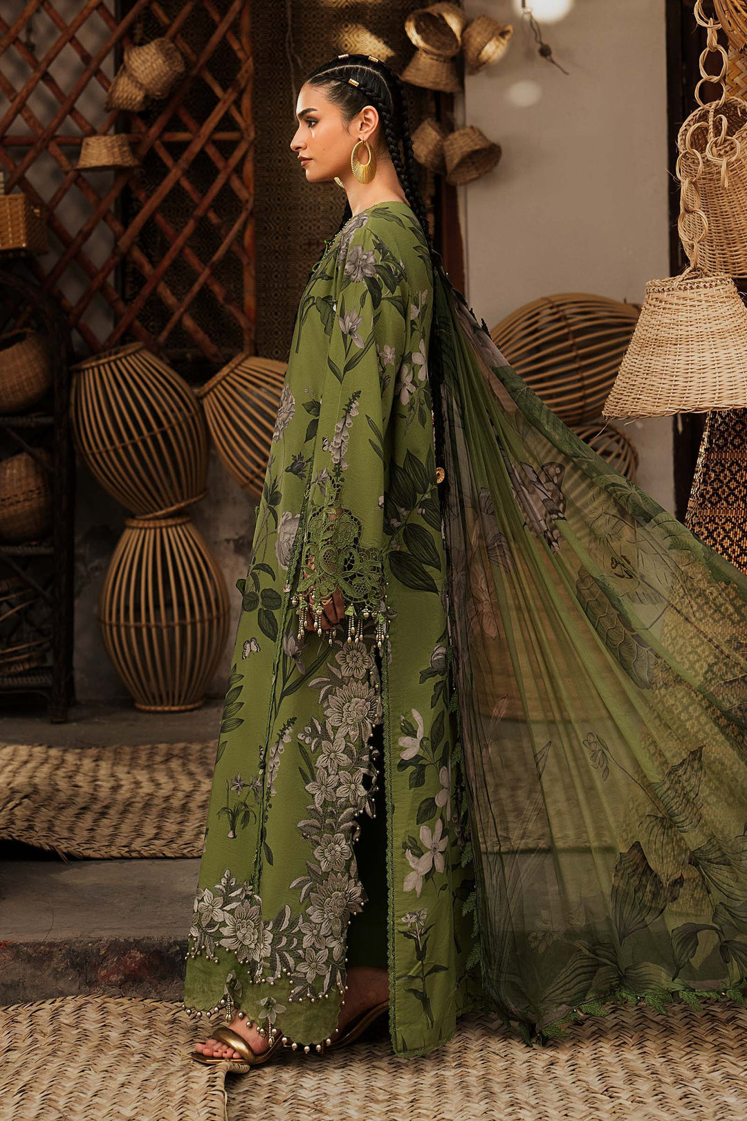 M Prints by Maria B Unstitched Printed Cambric 3 Piece Suit MB26UPC 9B - Casual Collection