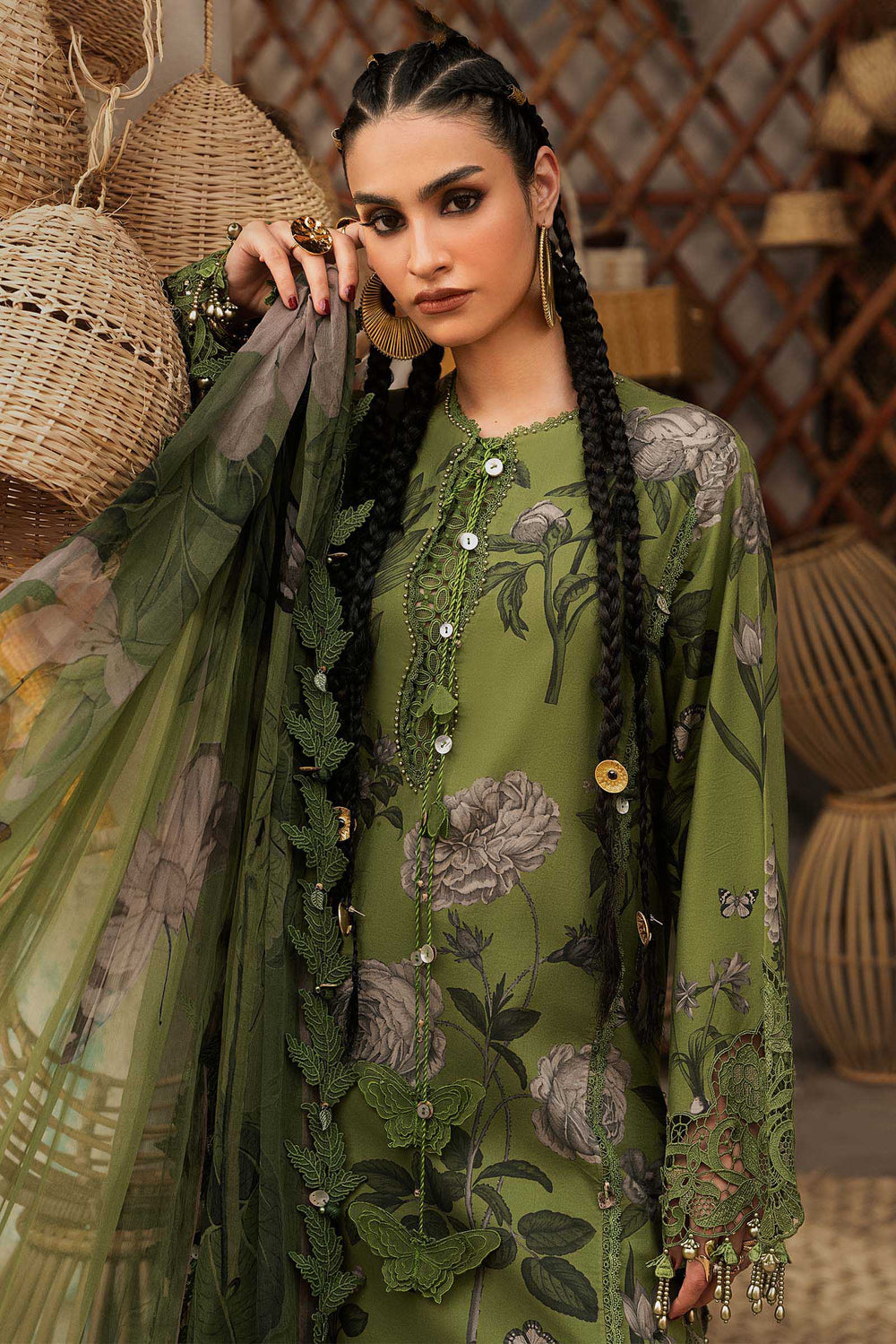 M Prints by Maria B Unstitched Printed Cambric 3 Piece Suit MB26UPC 9B - Casual Collection