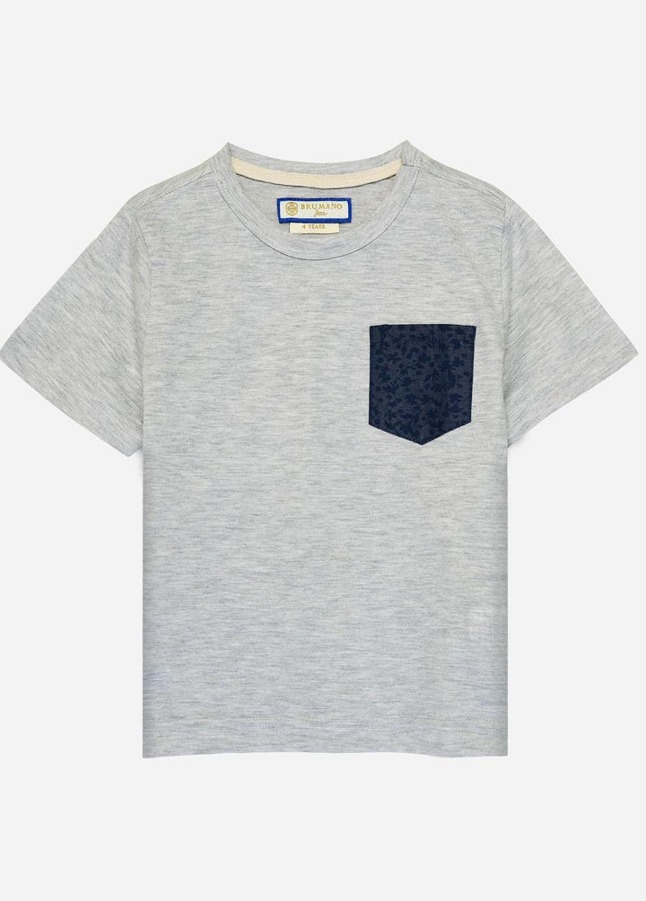 Brumano Cotton Casual Boys T-Shirts -  Grey T-Shirt - Junior