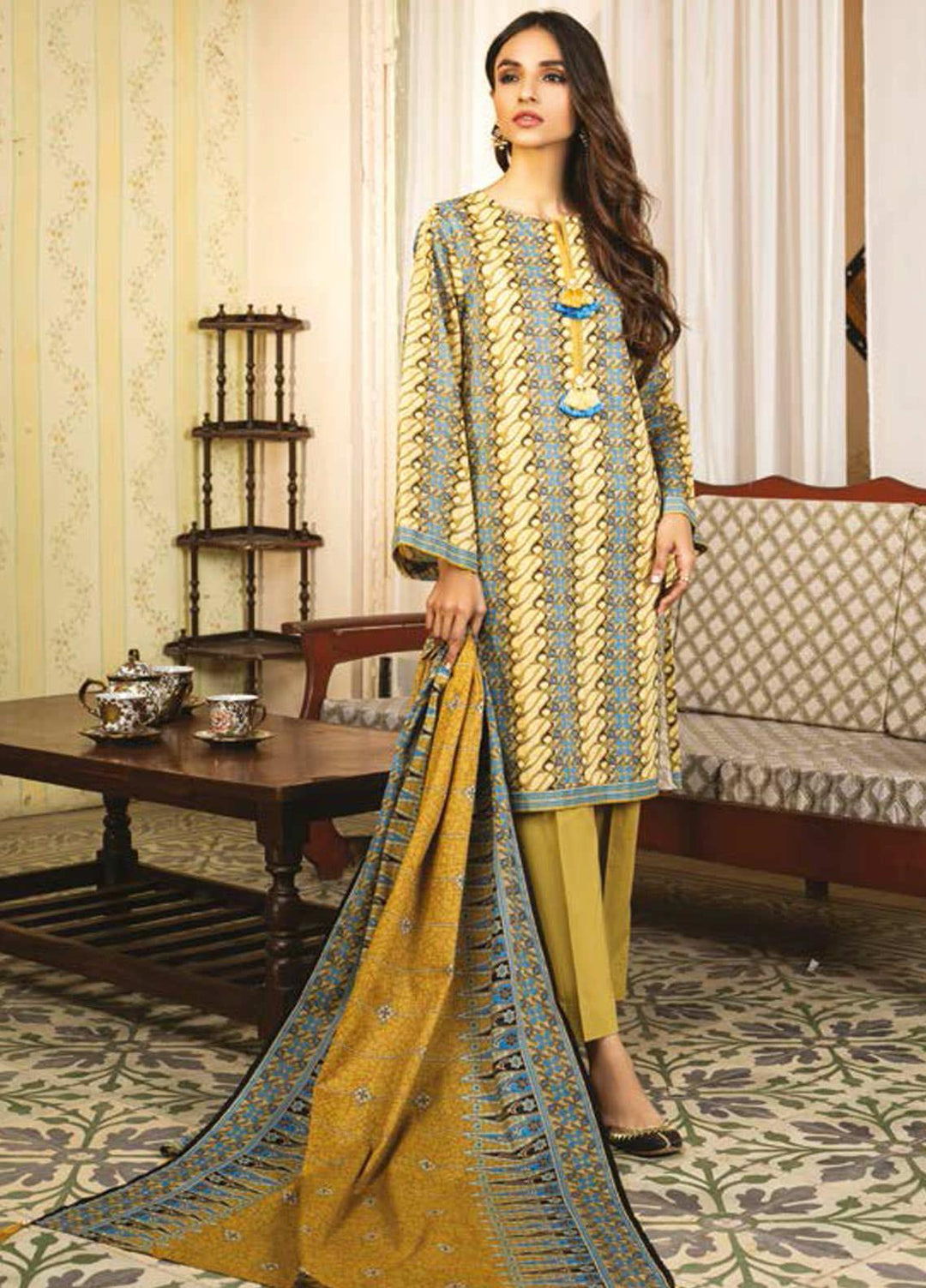 Guftagu by Orient Textiles Printed Lawn Suits Unstitched 3 Piece OT21G D-053-Green - Festive Collection