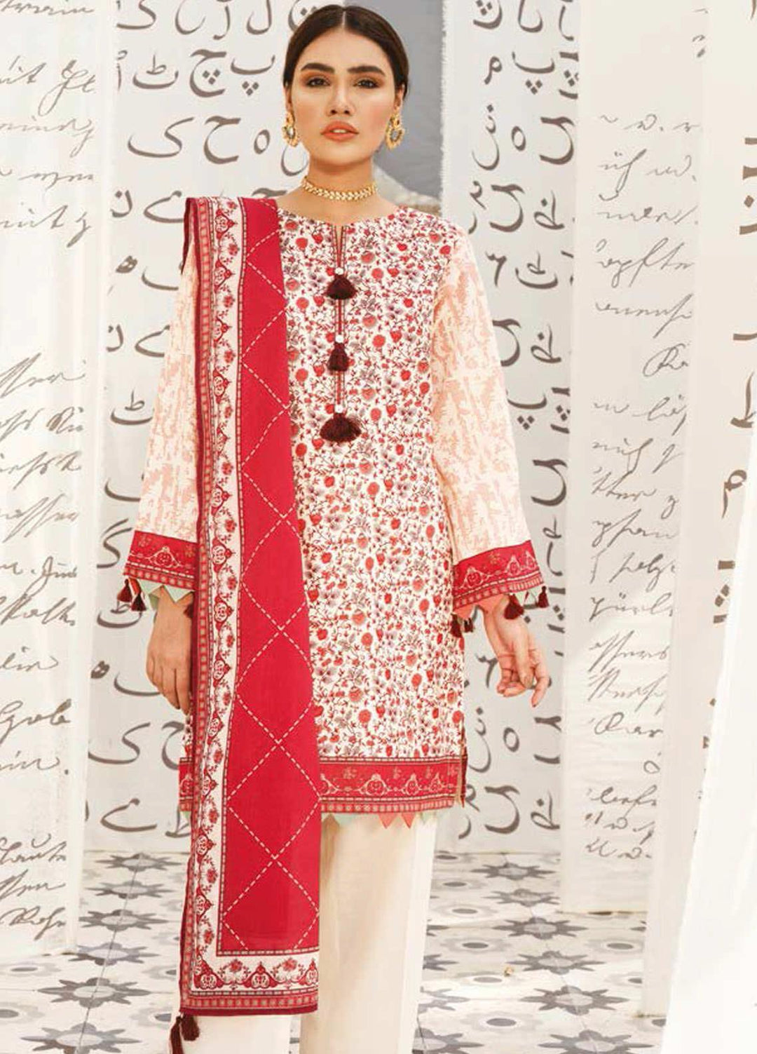 Guftagu by Orient Textiles Printed Lawn Suits Unstitched 3 Piece OT21G D-054-Pink - Festive Collection