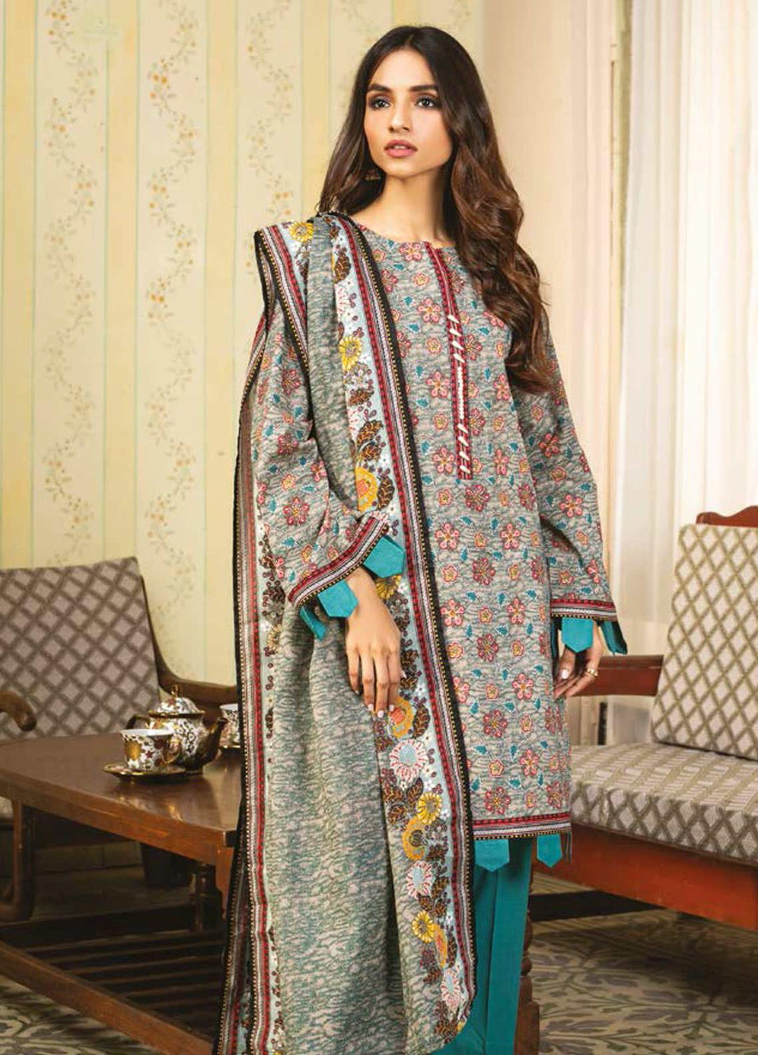 Guftagu by Orient Textiles Printed Lawn Suits Unstitched 3 Piece OT21G D-056-Green - Festive Collection