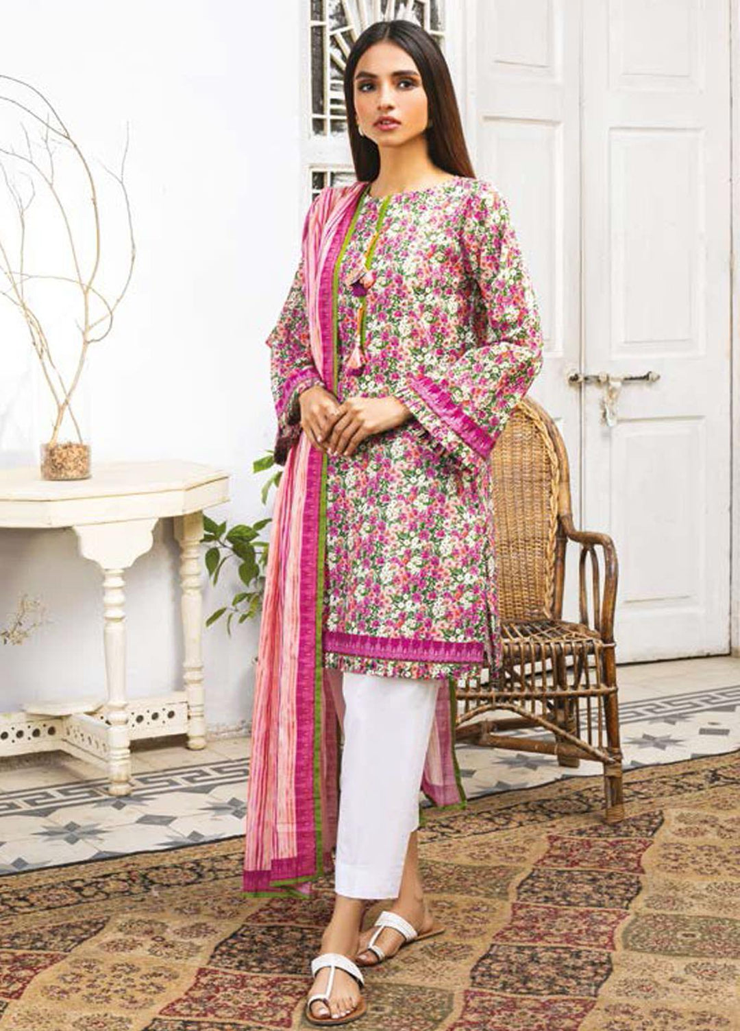 Guftagu by Orient Textiles Printed Lawn Suits Unstitched 2 Piece OT21G D-057-Pink - Festive Collection