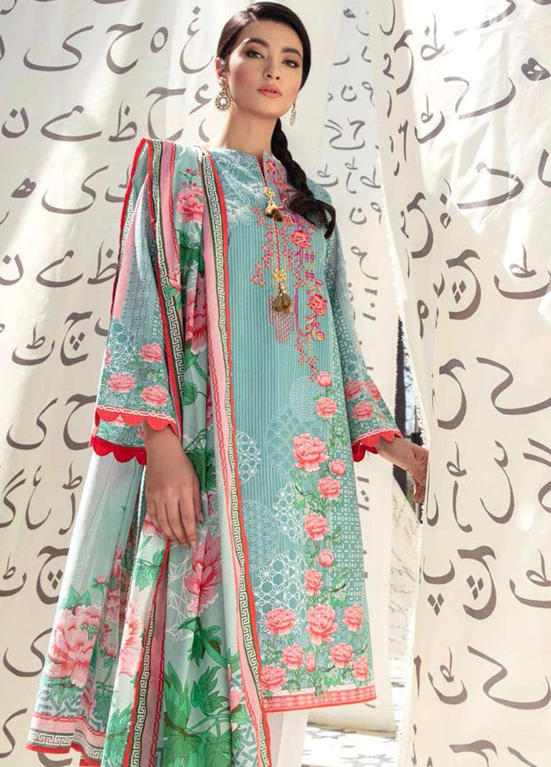 Guftagu by Orient Textiles Embroidered Lawn Suits Unstitched 2 Piece OT21G D-059-Grey - Festive Collection