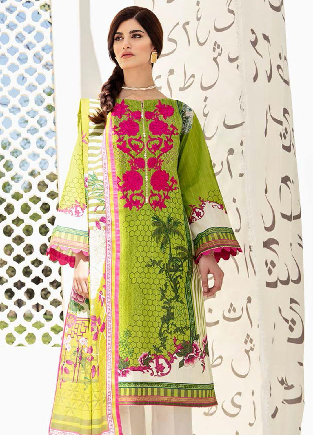 Guftagu by Orient Textiles Embroidered Lawn Suits Unstitched 2 Piece OT21G D-060-Green - Festive Collection
