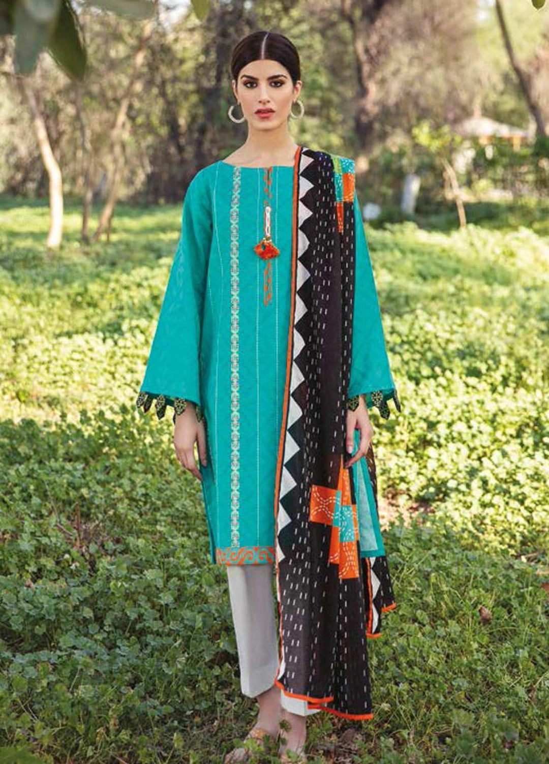 Guftagu by Orient Textiles Embroidered Jacquard Suits Unstitched 2 Piece OT21G D-064-Green - Festive Collection