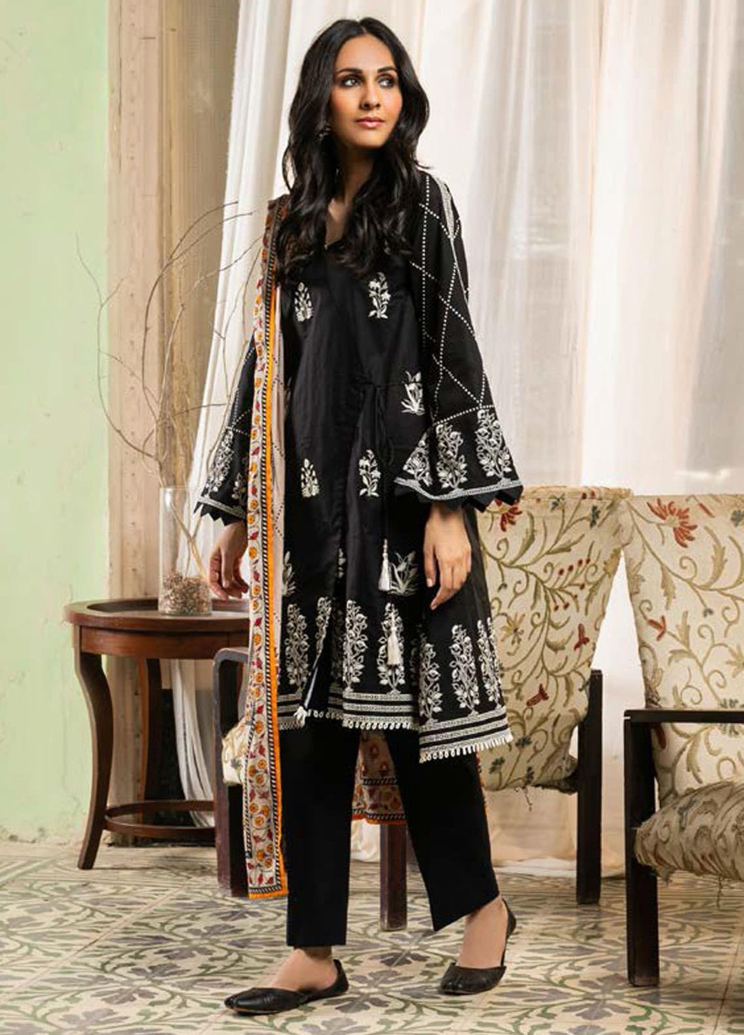 Guftagu by Orient Textiles Printed Cambric Suits Unstitched 2 Piece OT21G D-068-Black - Festive Collection